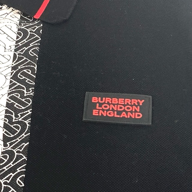 BURBERRY(バーバリー)のバーバリー BURBERRY モノグラムTB ストライプ 8027016 アパレル トップス 半袖 ポロシャツ コットン ブラック 美品 メンズのトップス(ポロシャツ)の商品写真