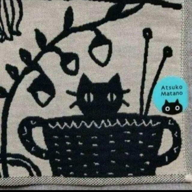 新品 マタノアツコ 黒猫 タオル ＆ コインケース 2個 レディースのファッション小物(ハンカチ)の商品写真