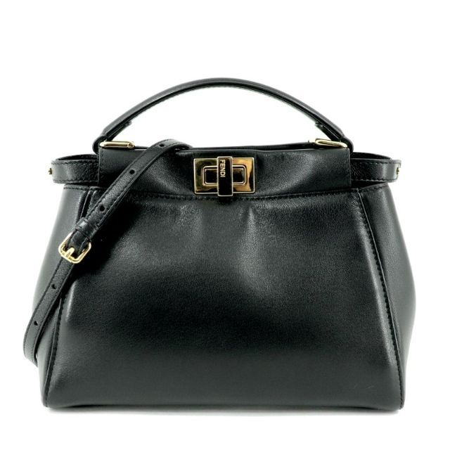 初売り】 FENDI - フェンディ ミニピーカブー ブラック ハンドバッグ