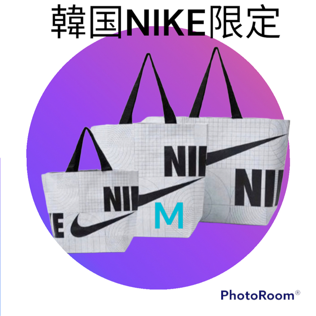 直輸入🌈韓国限定NIKE エコバッグ　Mサイズ　日本未入荷 | フリマアプリ ラクマ