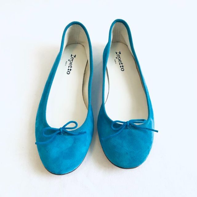 未着用 repetto レペット スエード バレエシューズ 水色 39.5