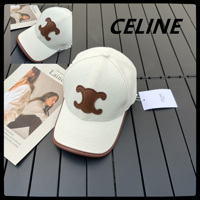 CELINE ベースボールキャップ ベージュ CELINE セリーヌ ベースボールキャップ/CASQUETTE BASEBALL
