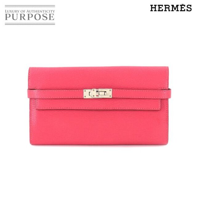 新品本物 C刻印 ローズリップスティック シェーブル 長財布 二つ折り ウォレット ケリー HERMES エルメス 新品同様 - Hermes シルバー 90181995 VLP 金具 財布 新品本物 C刻印 ローズリップスティック シェーブル 長財布 二つ折り ウォレット ケリー HERMES エルメス 新品同様 - Hermes シルバー 90181995 VLP 金具 財布