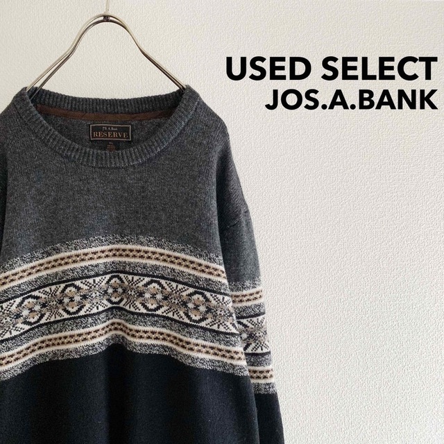 “JoS.A.BANK” Old Sweater / ノルディック柄 薄手