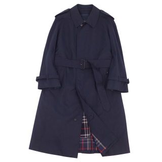 バーバリー(BURBERRY)の極美品 Vintage バーバリー Burberrys コート ライナー付き シングル トレンチコート ライダーコート コットン 裏チェック アウター メンズ 90-165(S相当) ネイビー(トレンチコート)