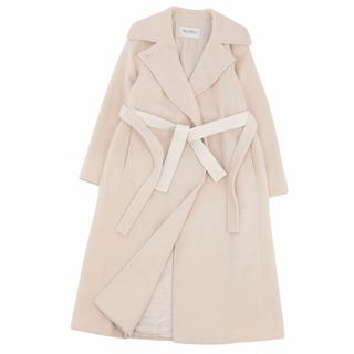 Max Mara - 美品 マックスマーラ Max Mara コート 白タグ レザーベルト