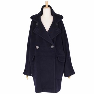 マックスマーラ(Max Mara)の美品 マックスマーラ Max Mara コート 白タグ フード付き ダブルブレスト ウール カシミヤ アウター レディース JI38 USA4 FB36 GB8(M相当) ネイビー(その他)