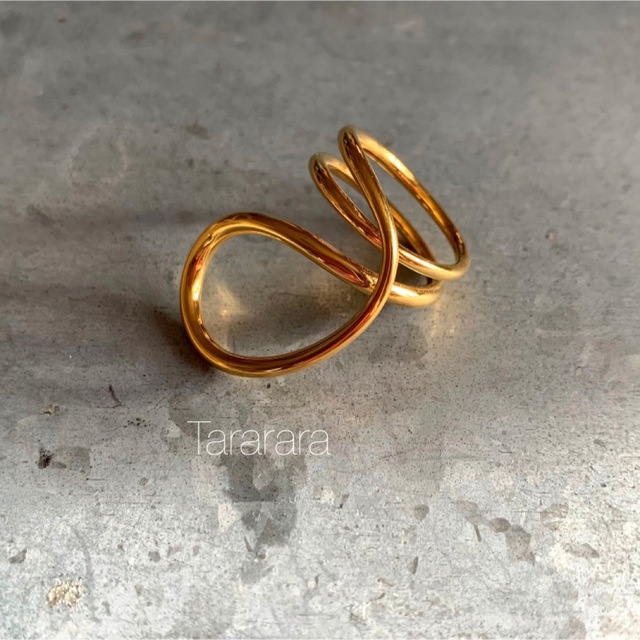 ●stainless Round＆Round ring●金属アレルギー対応 レディースのアクセサリー(リング(指輪))の商品写真