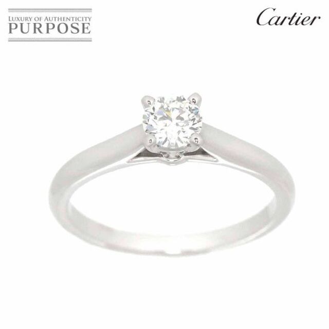Cartier - カルティエ Cartier ソリテール ダイヤ 0.30ct H/VVS2/3EX #48 リング Pt プラチナ 指輪【証明書・鑑定書付き】VLP 90179913