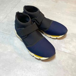 【超美品】MARNI ネオプレンスニーカー ハイカット ブラック×ネイビー 40