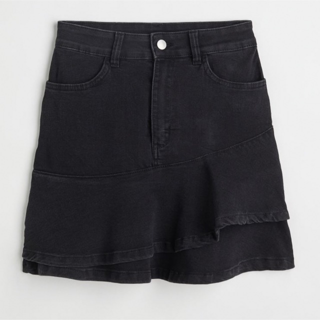 H&M(エイチアンドエム)のh&m フラウンスデニムスカート　32 xs 新品未使用タグ付き レディースのスカート(ミニスカート)の商品写真