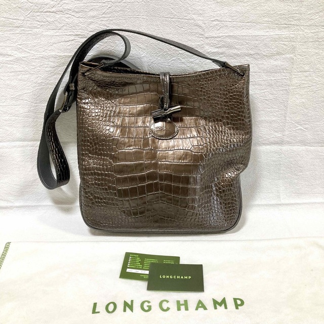 LONGCHAMP ロンシャン　クロコメッセンジャーバッグ