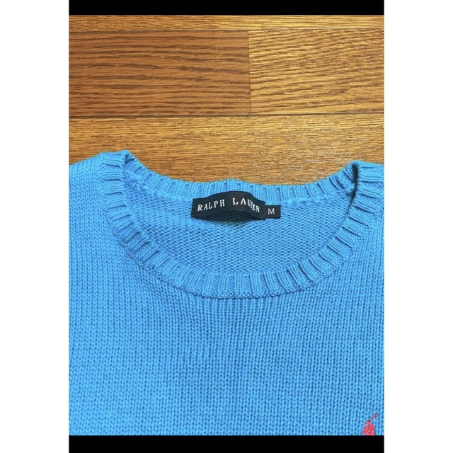 Ralph Lauren(ラルフローレン)の【希少 ターコイズブルー】 ラルフローレン 半袖 ニット    NO999 レディースのトップス(ニット/セーター)の商品写真