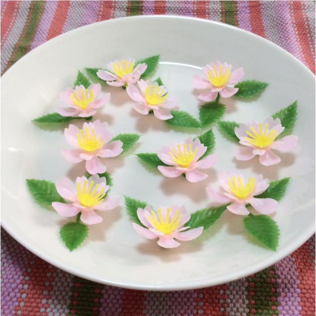 八重桜 　桜　さくら　サクラ　食品用造花 ポリ造花 10点 ハンドメイドの素材/材料(その他)の商品写真