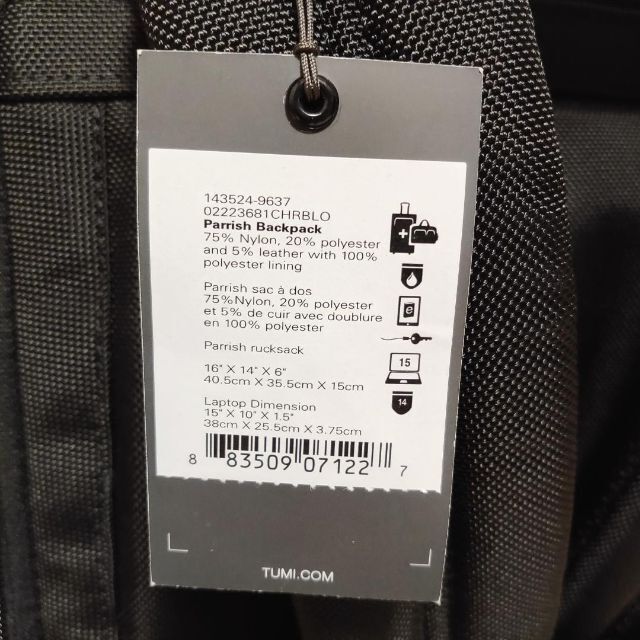 新品 TUMI Parrish Backpack ビジネスリュック バックパック