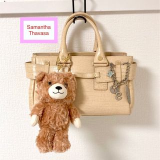 サマンサタバサ(Samantha Thavasa)のサマンサタバサ クロコダイルエンボス加工 トートバッグ×新品！テディベアチャーム(トートバッグ)