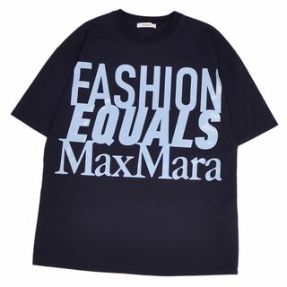 メイソングレイ(MAYSON GREY)の美品 マックスマーラ Max Mara Tシャツ 22SS カットソー 半袖 ショートスリーブ ラバープリント コットン トップス レディース XS ブラック/パープル(Tシャツ(半袖/袖なし))