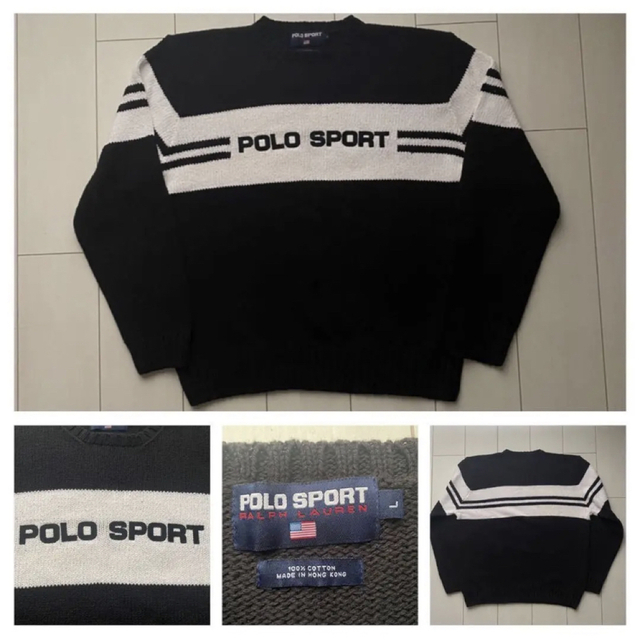 POLO RALPH LAUREN(ポロラルフローレン)のレア！ 90s POLO SPORT セーター  クルーネック ロールネック メンズのトップス(ニット/セーター)の商品写真