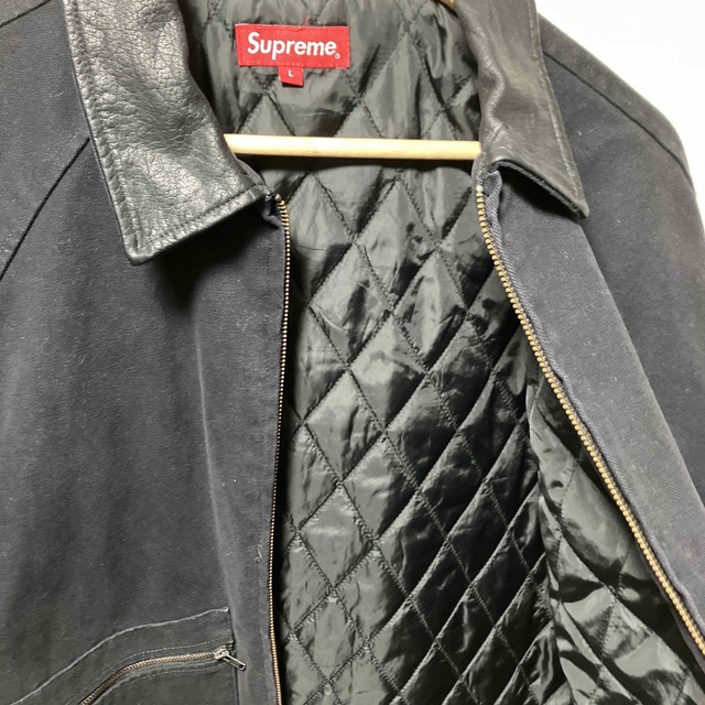 supreme Leather Collar Work Jacket