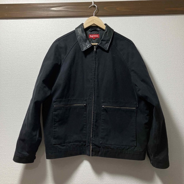 supreme Leather Collar Work Jacket