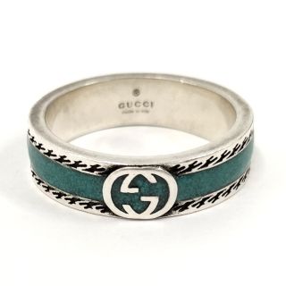 グッチ(Gucci)のGUCCI リング 645573 インターロッキングG ターコイズ エナメル(リング(指輪))