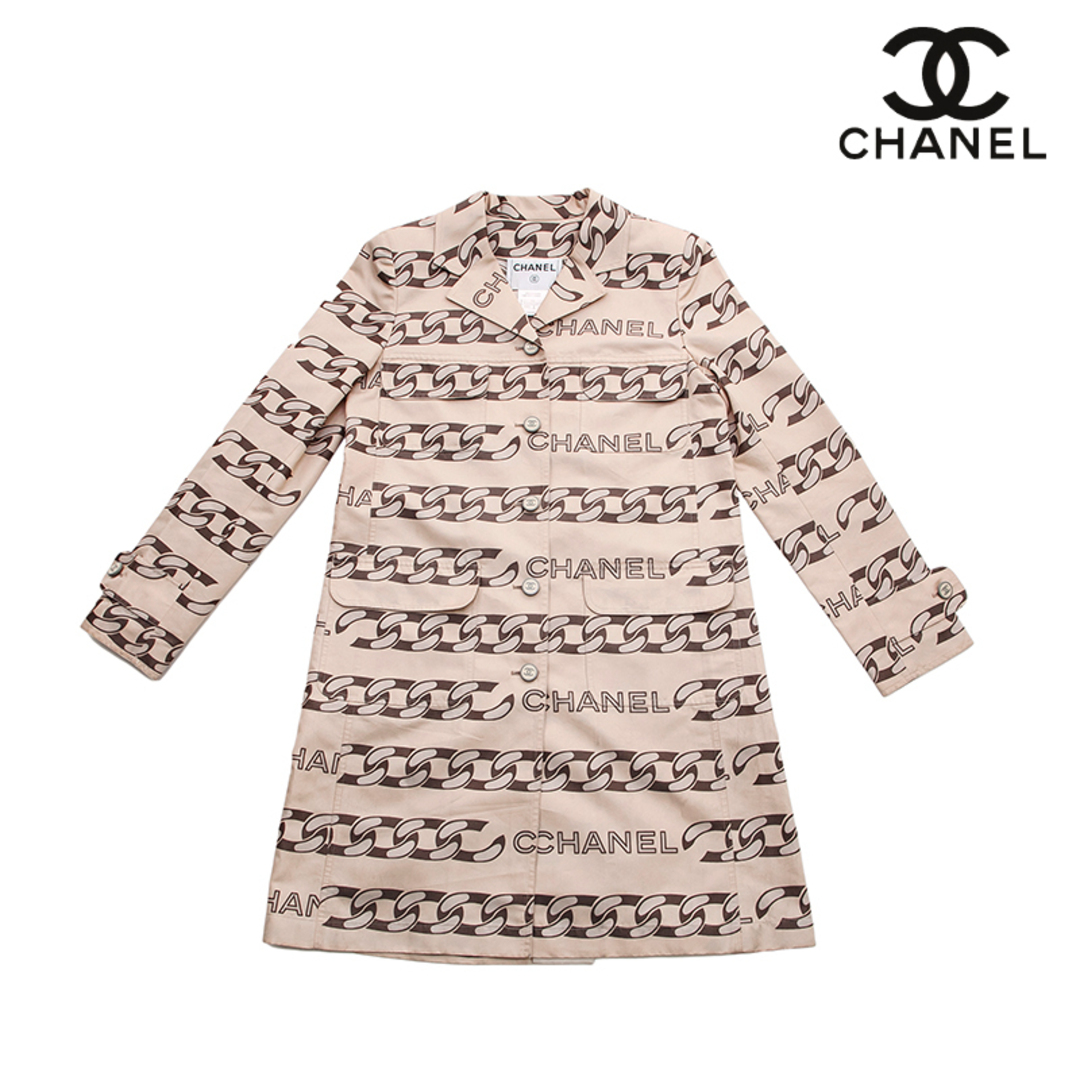 シャネル CHANEL チェーン ロゴ ジャケット コート