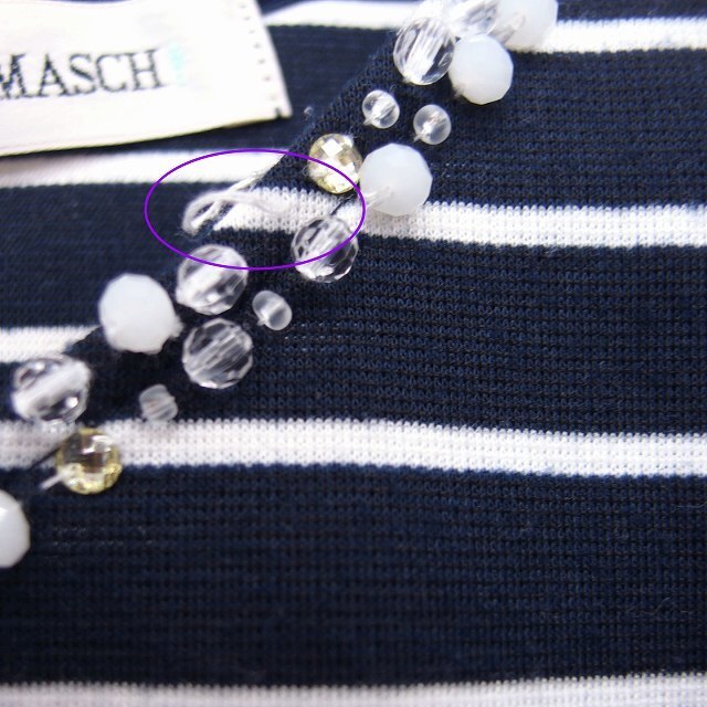 MISCH MASCH(ミッシュマッシュ)のミッシュマッシュ MISCH MASCH カットソー ボーダー 柄 切替シフォン レディースのトップス(カットソー(半袖/袖なし))の商品写真