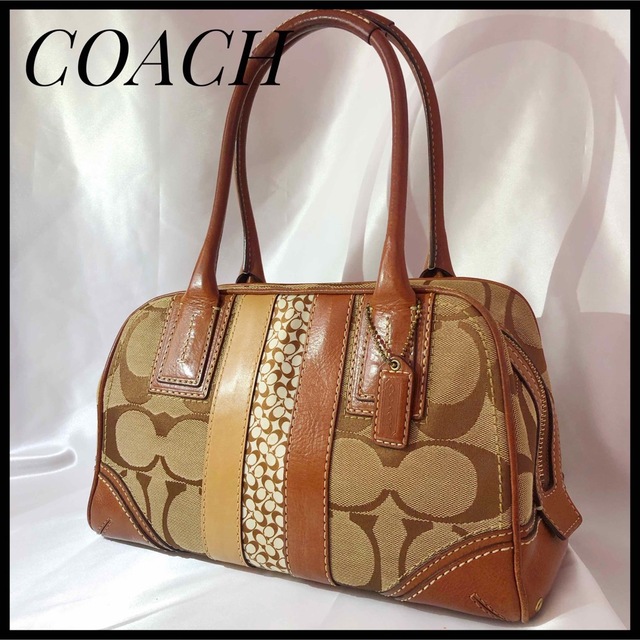 COACH - COACH コーチ ミニボストンバッグ シグネチャー レザー ミニ