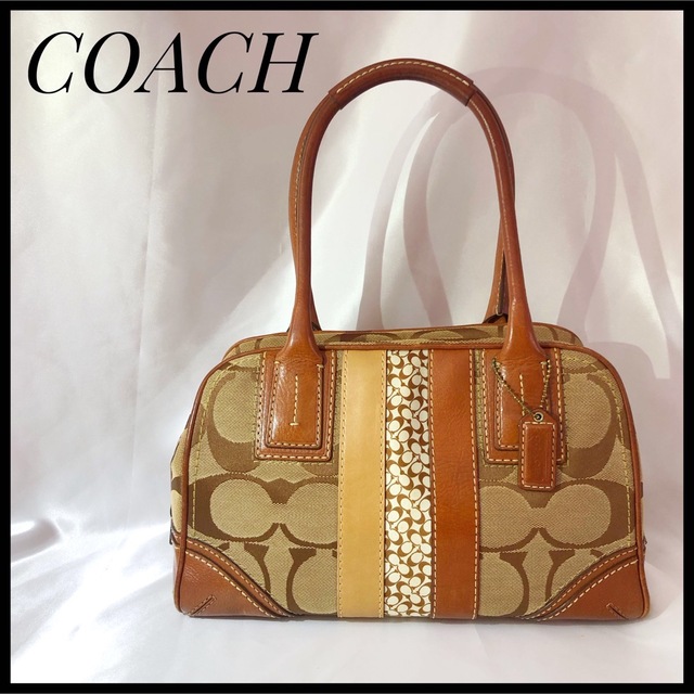 COACH - COACH コーチ ミニボストンバッグ シグネチャー レザー ミニ