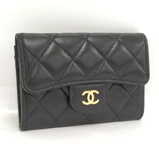 シャネル(CHANEL)のCHANEL カードケース マトラッセ ココマーク レザーブラック AP0214(財布)