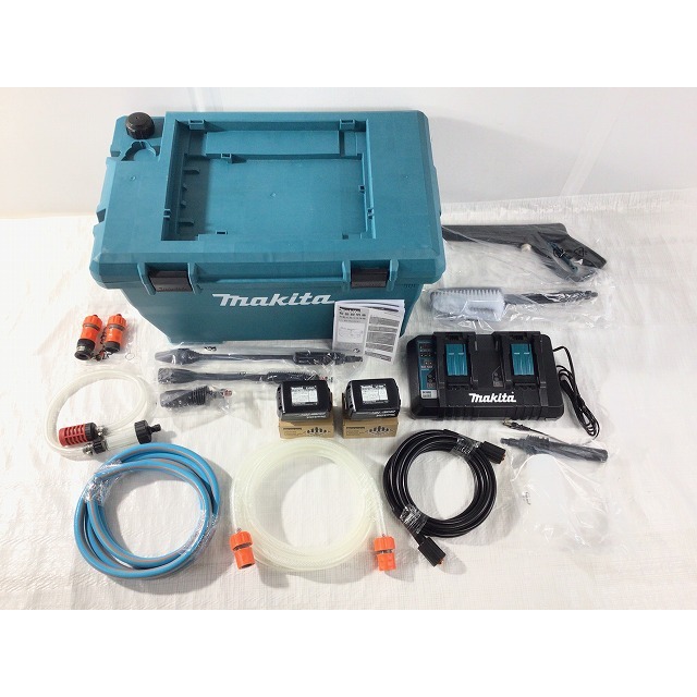 ☆未使用品☆makita マキタ 18V+18V 36V 充電式高圧洗浄機 MHW080DPG2 バッテリ2個(18V6.0Ah) 充電器 高圧ホース付き 67373