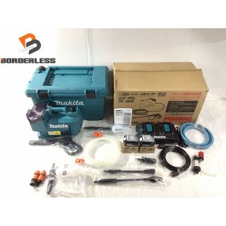 ☆未使用品☆makita マキタ 18V+18V 36V 充電式高圧洗浄機 MHW080DPG2 バッテリ2個(18V6.0Ah) 充電器 高圧ホース付き 67373