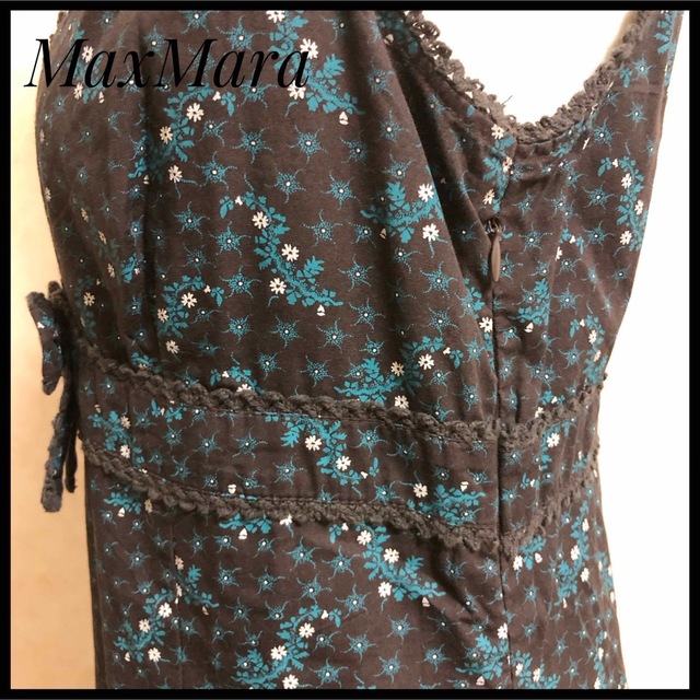 美品！MaxMara 【白タグ】 ノースリーブワンピース 藤の花　230566