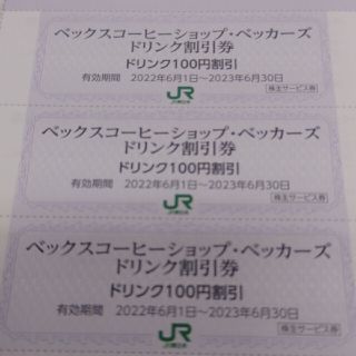 ジェイアール(JR)のＪＲ東日本優待券のベックスコーヒー割引券40枚500円(フード/ドリンク券)