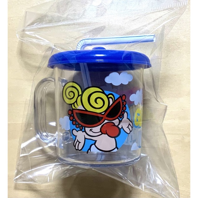 HYSTERIC MINI(ヒステリックミニ)のヒスミニ☆正規品☆新品☆ストローマグ☆青☆蓋☆コップ☆マグカップ☆食器☆空柄 キッズ/ベビー/マタニティの授乳/お食事用品(マグカップ)の商品写真