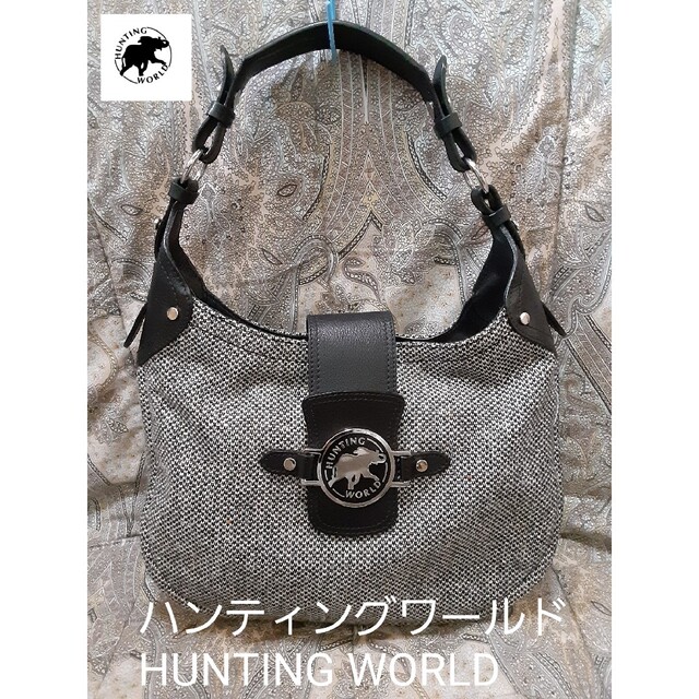 HUNTING WORLD(ハンティングワールド)のまめ代さん専用■HUNTING WORLD 本革コンビ/ハンドバッグ レディースのバッグ(ハンドバッグ)の商品写真