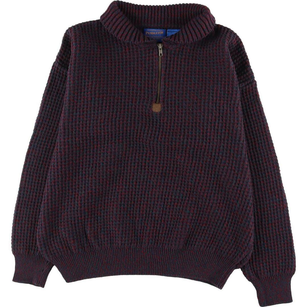 90年代 ペンドルトン PENDLETON コットンニットハーフジップセーター USA製 メンズL ヴィンテージ /eaa31479758cm肩幅