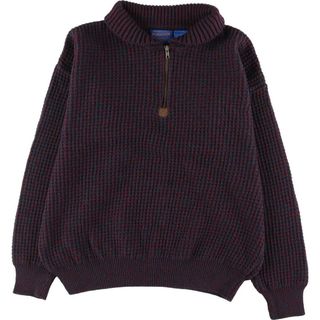 ペンドルトン(PENDLETON)の古着 90年代 ペンドルトン PENDLETON コットンニットハーフジップセーター USA製 メンズL ヴィンテージ /eaa314797(ニット/セーター)