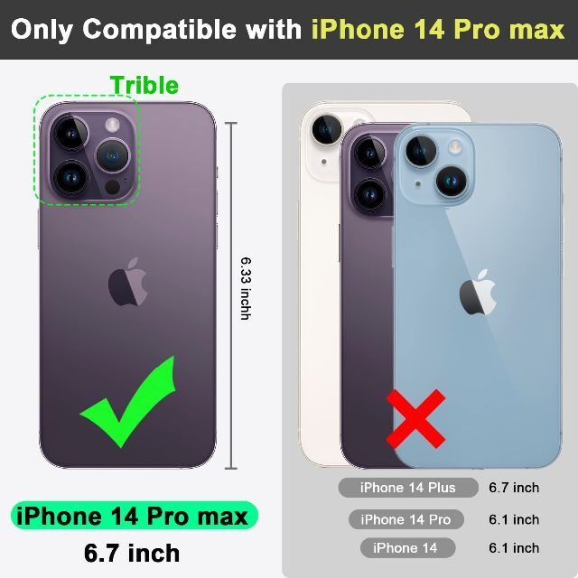 ICARER iphone 14 Pro Max 用 ケース 手帳型 PU レザ 1