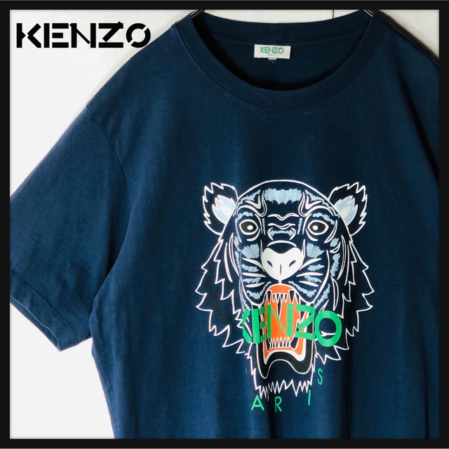 【大人気】 ケンゾー タイガーロゴ ビックロゴ Tシャツ ネイビー