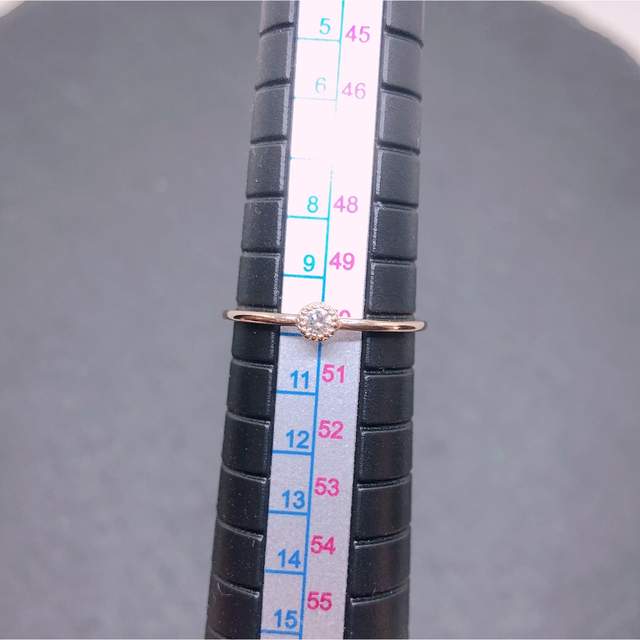 K10YG ダイヤモンドリング 0.06ct 1粒 ミル打ち クラシック 10号 レディースのアクセサリー(リング(指輪))の商品写真