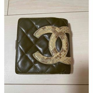 シャネル(CHANEL)のシャネル・カンボンライン二つ折財布パイソン柄(財布)