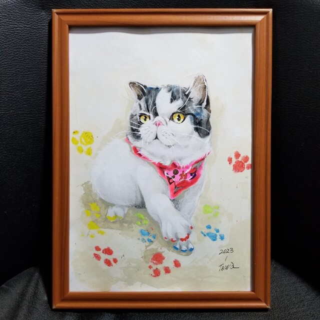 ピカソ) 猫 原画 ドローイング 絵画 イラストの通販 by 倉岡哲幸 ピカソ) 猫 原画 ドローイング 絵画 イラストの通販 by 倉岡哲幸