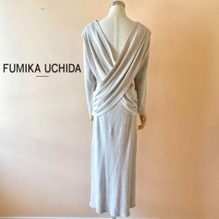 フミカウチダ(FUMIKA_UCHIDA)のコロゲ様専用✨フミカウチダ✨クロスオーバーニットワンピース バッククロスオープン(ロングワンピース/マキシワンピース)