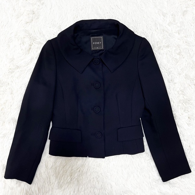 希少 美品】フォクシー セットアップ ワンピース スーツ 紺 M位 希少 美品】フォクシー セットアップ ワンピース スーツ 紺 M位