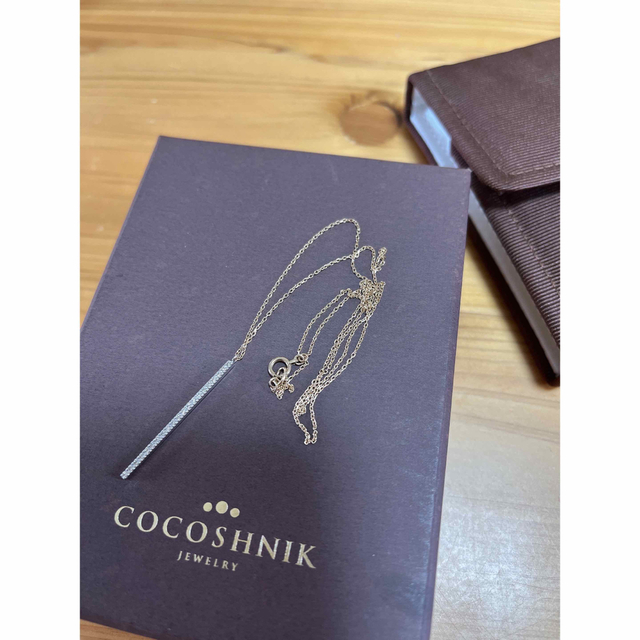 COCOSHNIK - ココシュニック　K10WG K10YG ダイヤモンド ネックレス バーモチーフ