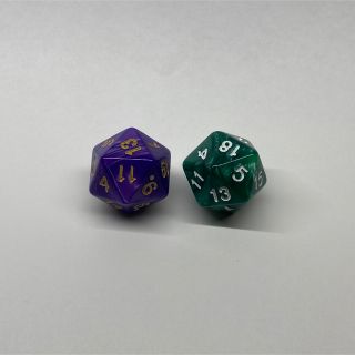 TRPG DICE (TRPG用 多面ダイス 20面体グリーン＆パープル)(その他)