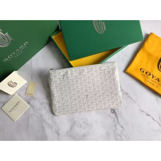 定番 GOYARD - ゴヤール ホワイト クラッチバッグ クラッチバッグ