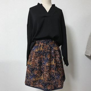 イッカ(ikka)の美品★ikka★柄スカート★(ミニスカート)