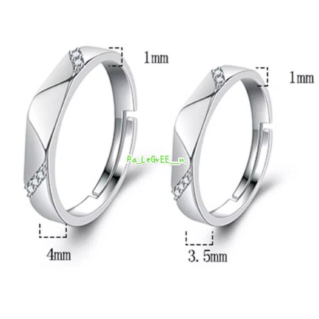 i指輪結婚指輪　婚約指輪　シンプル　ペアリング　s925　18k プラチナ　人気 レディースのアクセサリー(リング(指輪))の商品写真